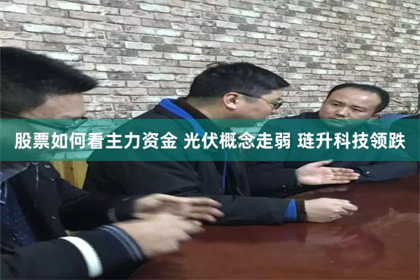 股票如何看主力资金 光伏概念走弱 琏升科技领跌