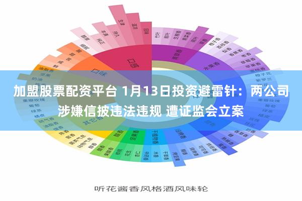 加盟股票配资平台 1月13日投资避雷针：两公司涉嫌信披违法违规 遭证监会立案