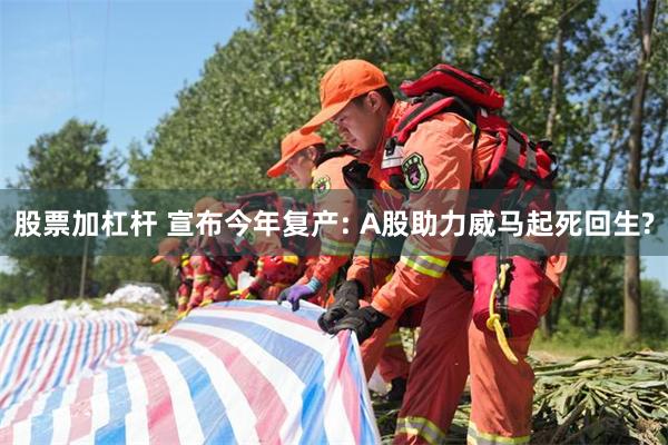 股票加杠杆 宣布今年复产: A股助力威马起死回生?